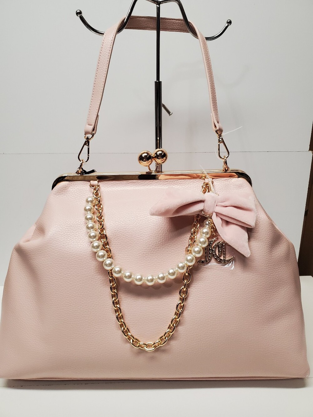 Juicy Couture Kiss Lock Pink Clay Large Frame Clutch